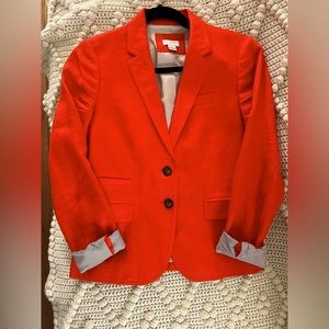 J. CREW 100% Linen Orange Blazer-Size 2